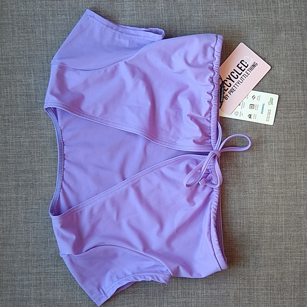 Pretty Little Things Lavender Capped Sleeve Swim Top